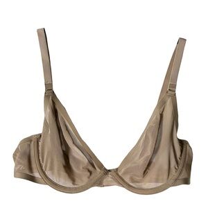 Cuup The Mesh Plunge Bra 32C in Taupe